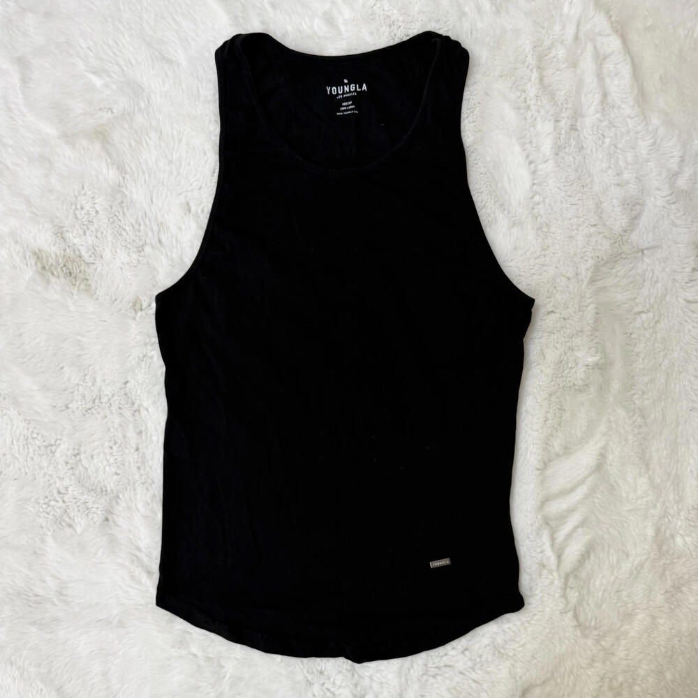 YoungLA Black Men's Tank Top Medium 100% Cotton